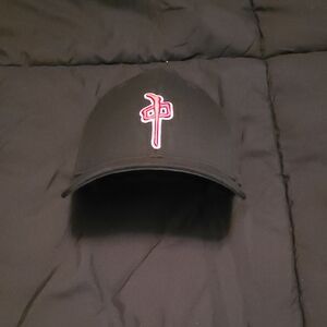 Black Baseball Cap with Red Embroidery